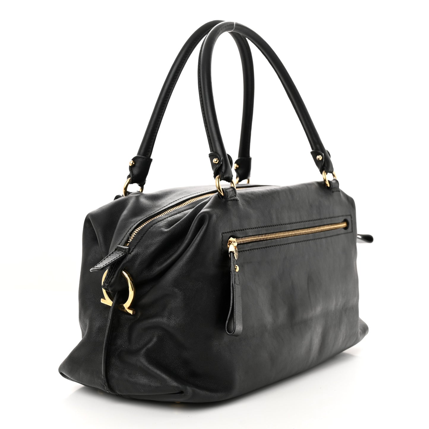 Calfskin Sofia Satchel Black