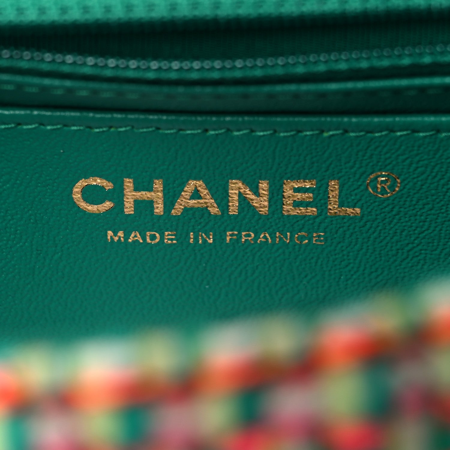 Chanel Tweed Quilted Mini Rectangular Flap Green Multicolor 6 of 11