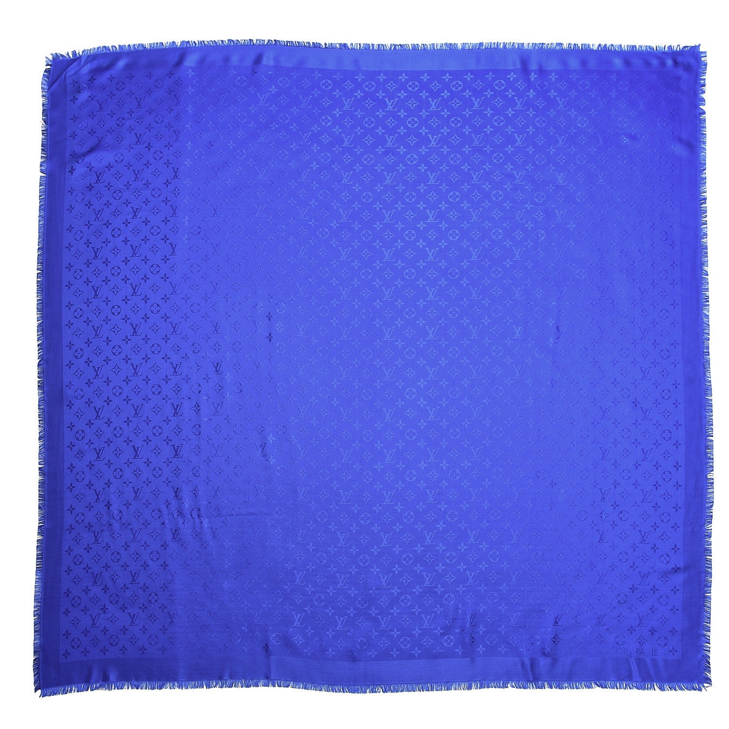 Louis Vuitton Silk Wool Monogram Shawl Blue 1 of 4
