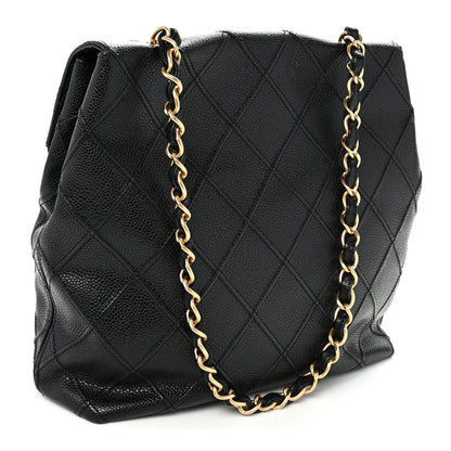 Chanel Caviar Diamond Quilted Flap Shoulder Bag Black 3 of 10
