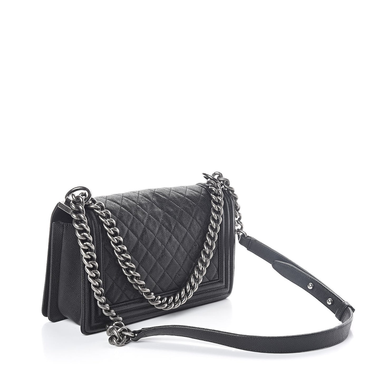 Caviar Quilted Medium Boy Flap Black