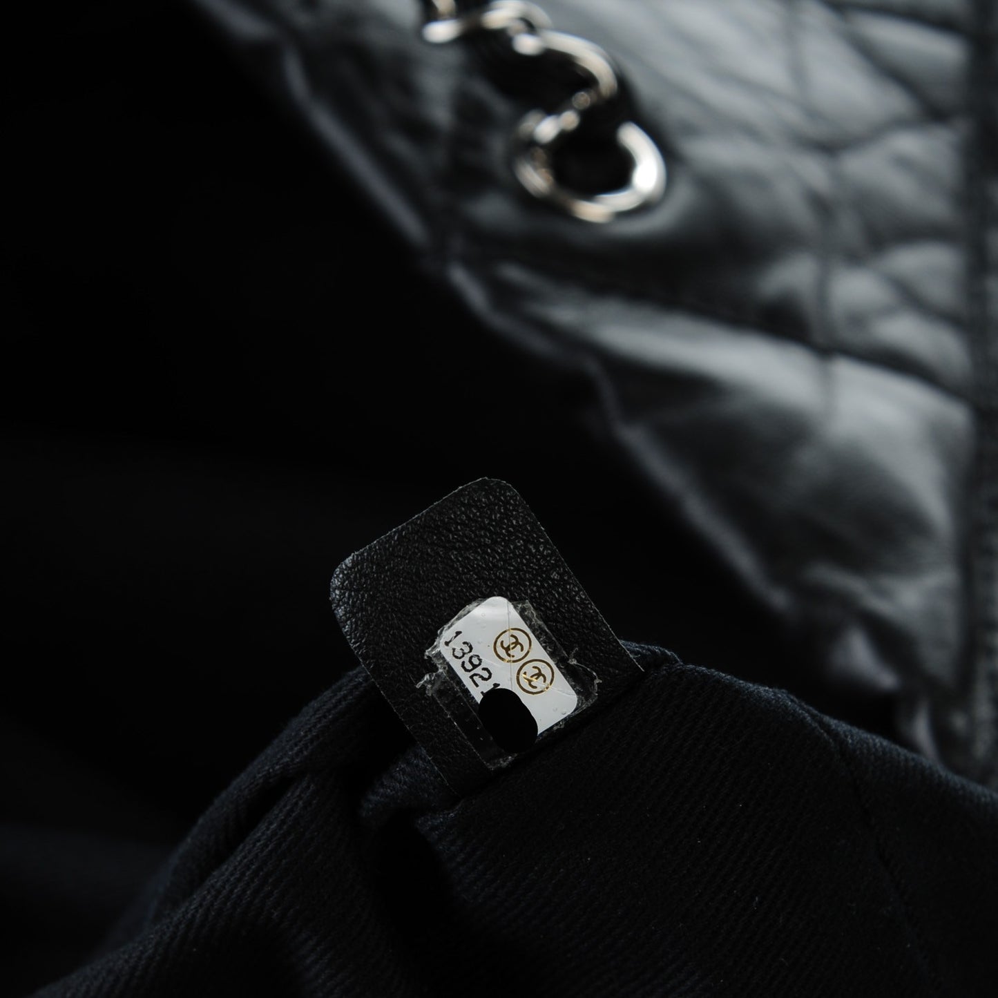 Aged Calfskin Oversized Reissue Drawstring Tote Black
