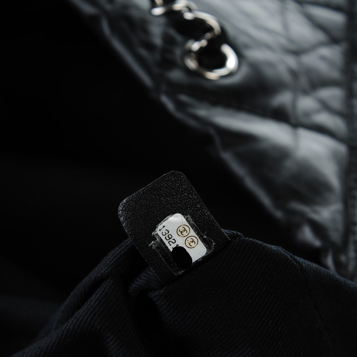 Chanel Aged Calfskin Oversized Reissue Drawstring Tote Black 7 of 7
