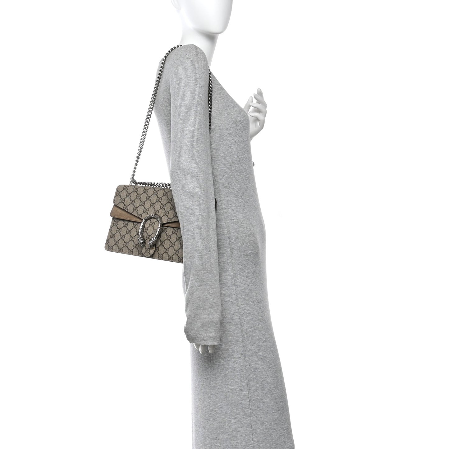 GG Supreme Monogram Small Dionysus Shoulder Bag Taupe