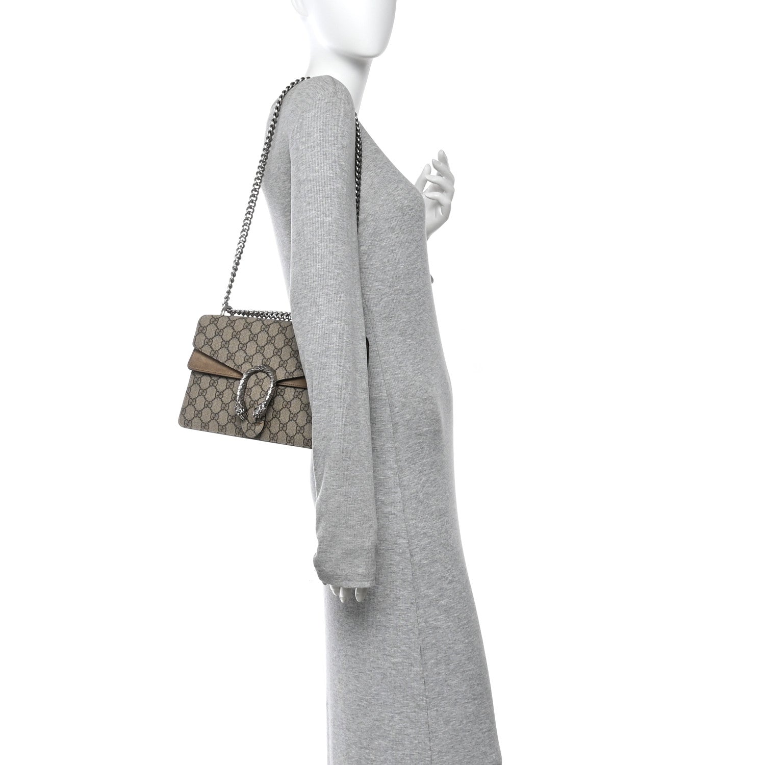 Gucci GG Supreme Monogram Small Dionysus Shoulder Bag Taupe 3 of 31