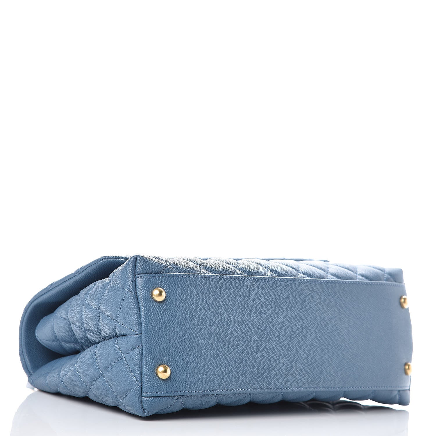 Chanel Caviar Quilted Small Coco Handle Flap Blue 4 of 9