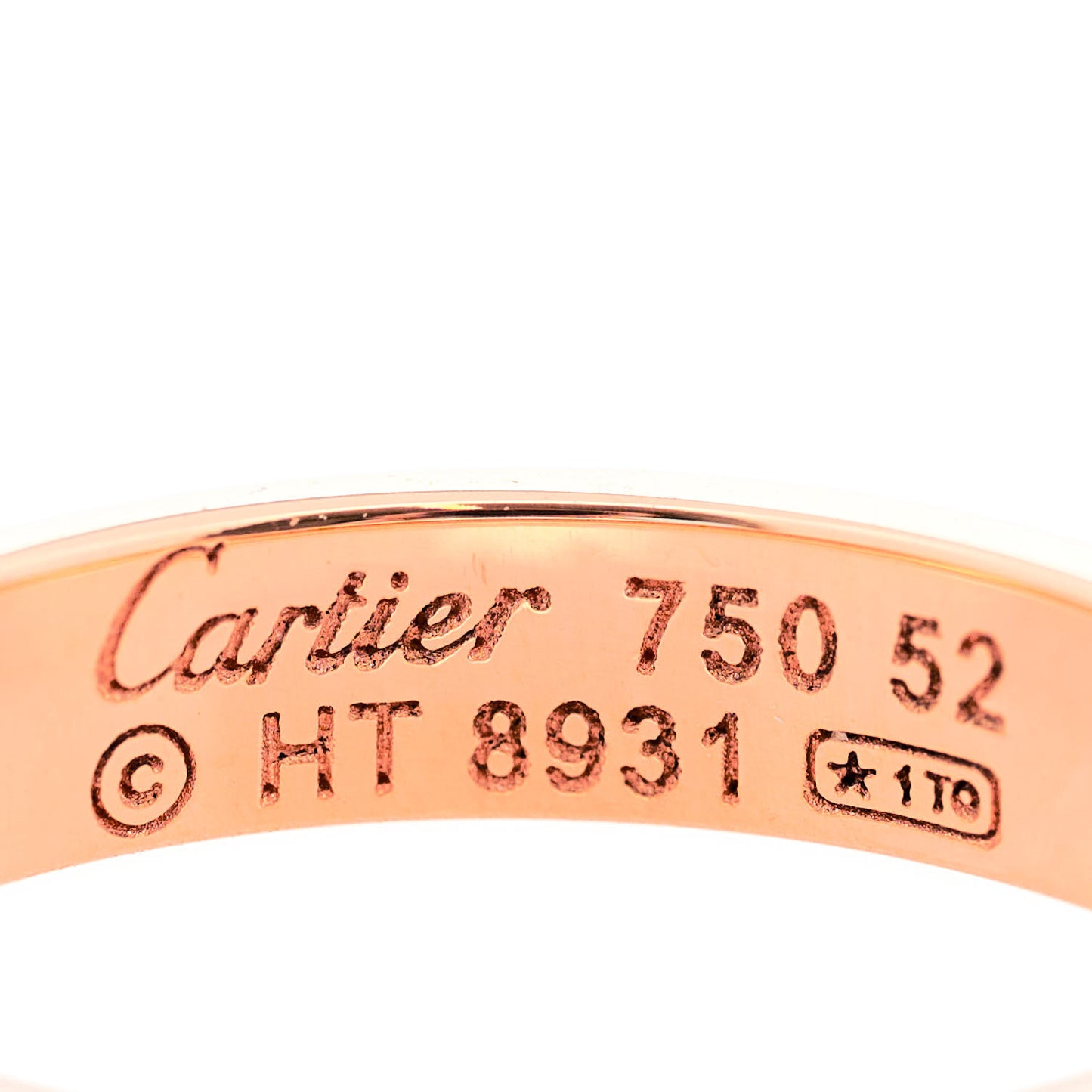 18K Pink Gold 3.5mm LOVE Wedding Band Ring 52 6