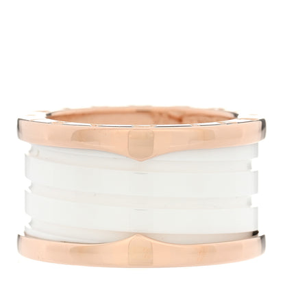 Bulgari 18K Rose Gold White Ceramic B.Zero1 Four-Band Ring 52 6 1 of 5