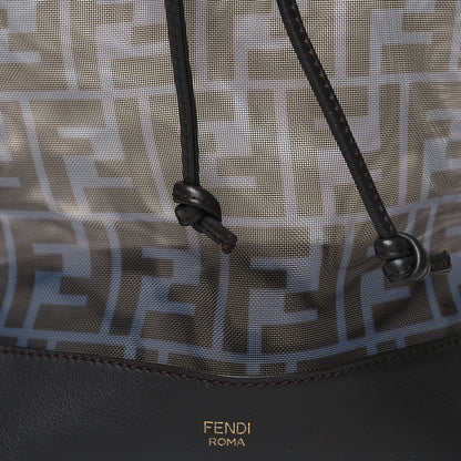 Fendi Mesh Vitello Grace F is Fendi FF 1974 Grande Mon Tresor Bucket Bag Azzurro Black Ebano 9 of 12
