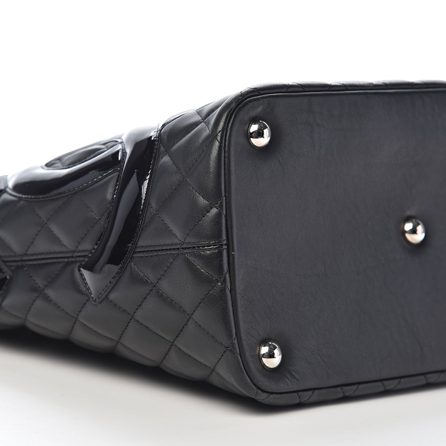 Calfskin Quilted Large Cambon Tote Black