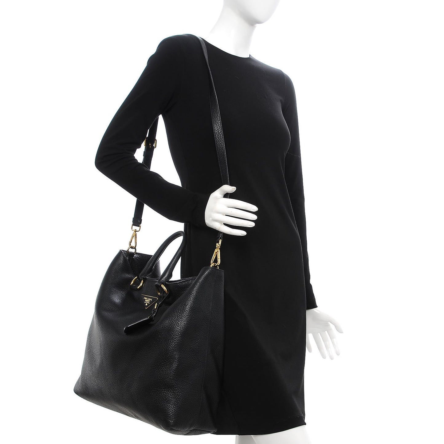Vitello Daino Tote Nero Black