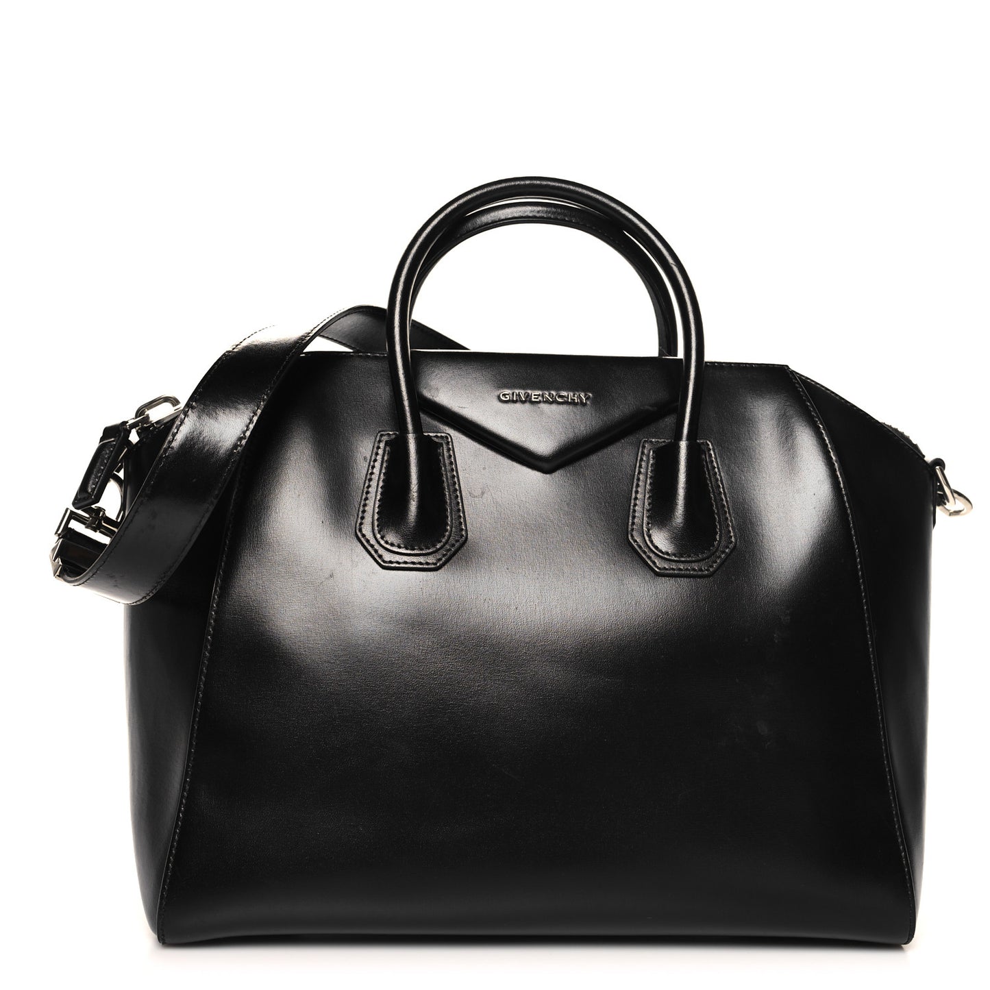 Shiny Lord Calfskin Medium Antigona Black