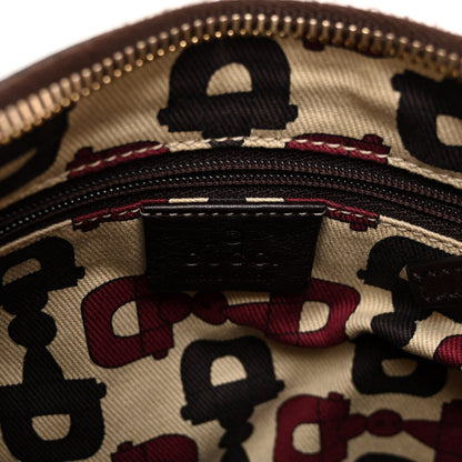 Gucci Guccissima Small D Gold Ring Shoulder Bag Chocolate Brown 6 of 9