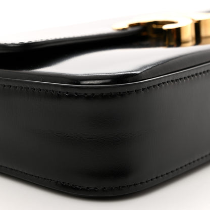 Celine Shiny Calfskin Triomphe Chain Shoulder Bag Black 9 of 10