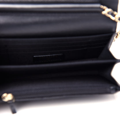 Chanel Lambskin Quilted Mini Camellia Bow Wallet On Chain WOC Black 5 of 20