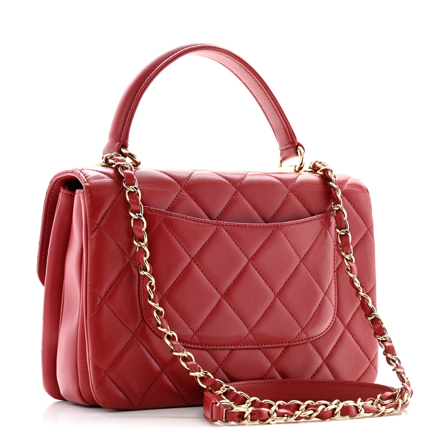 Chanel Lambskin Quilted Small Trendy CC Flap Dual Handle Bag Red 3 of 13