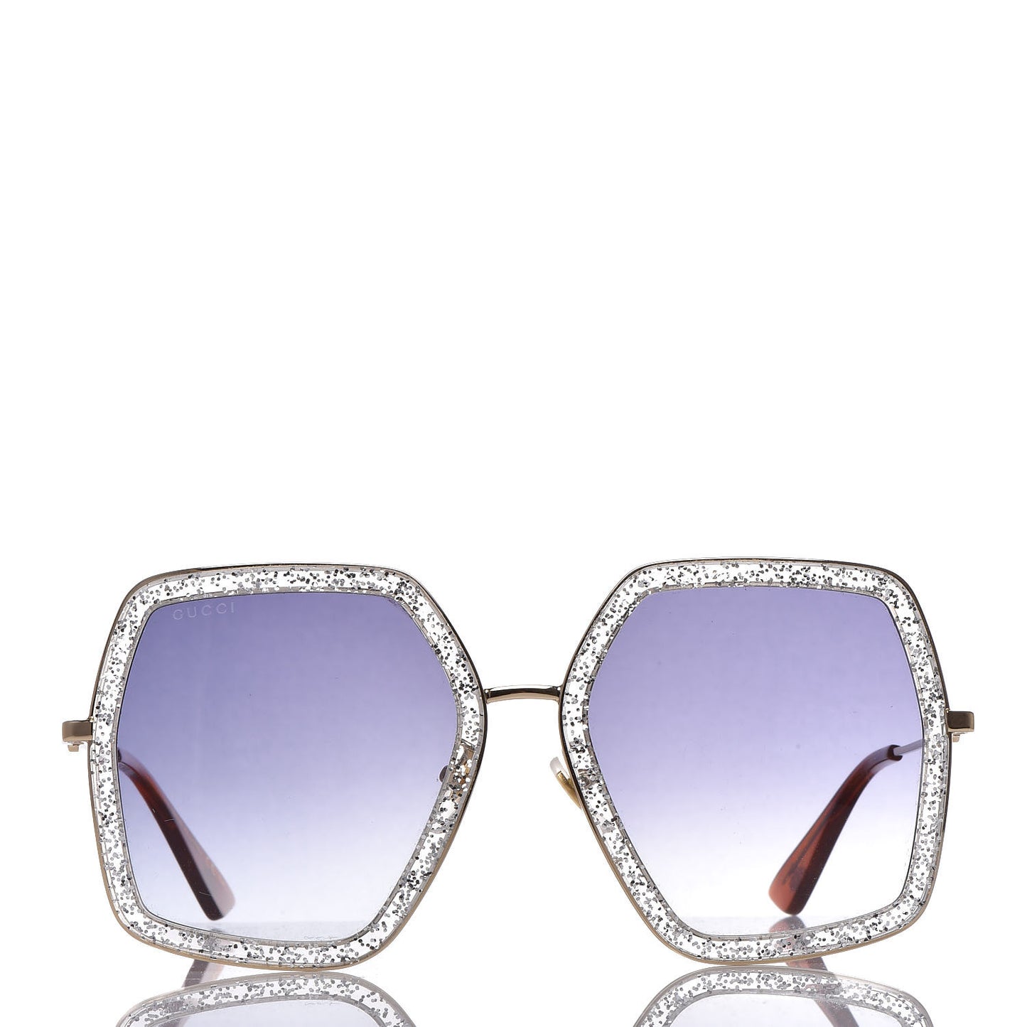 Glitter Acetate Oversize Square Frame Sunglasses GG0106S Gold