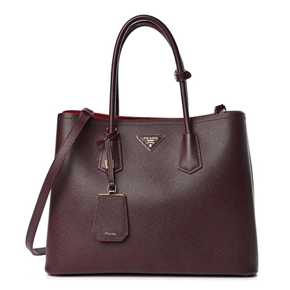 Prada Saffiano Cuir Large Double Bag Granato Scarlatto 1 of 13