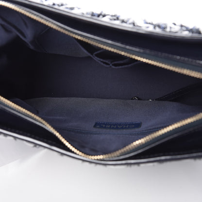 Chanel Tweed PVC Patent Chevron Quilted Medium Gabrielle Hobo Blue 6 of 9