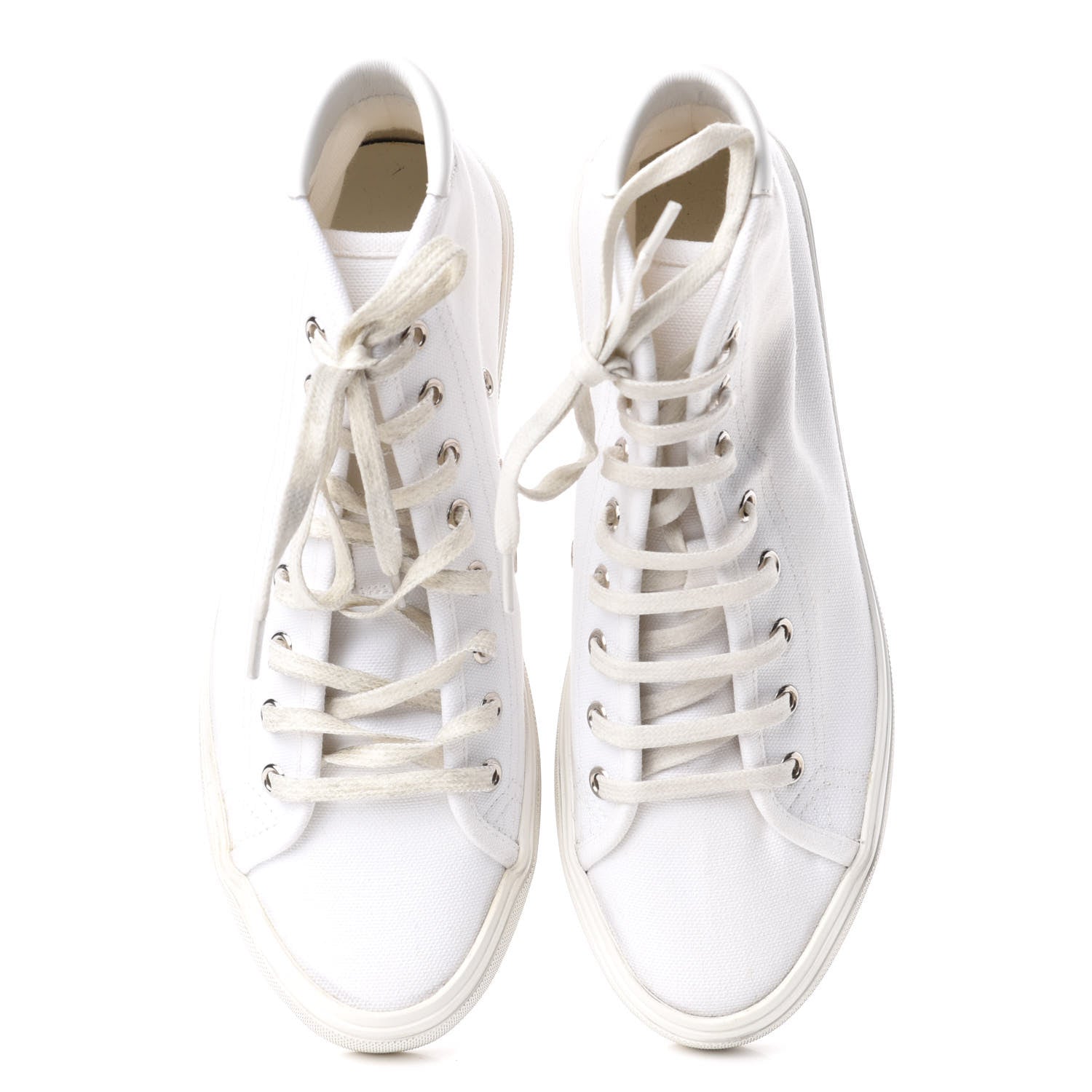 Saint Laurent Canvas Womens Malibu High Top Sneakers 38 Optic White 5 of 11