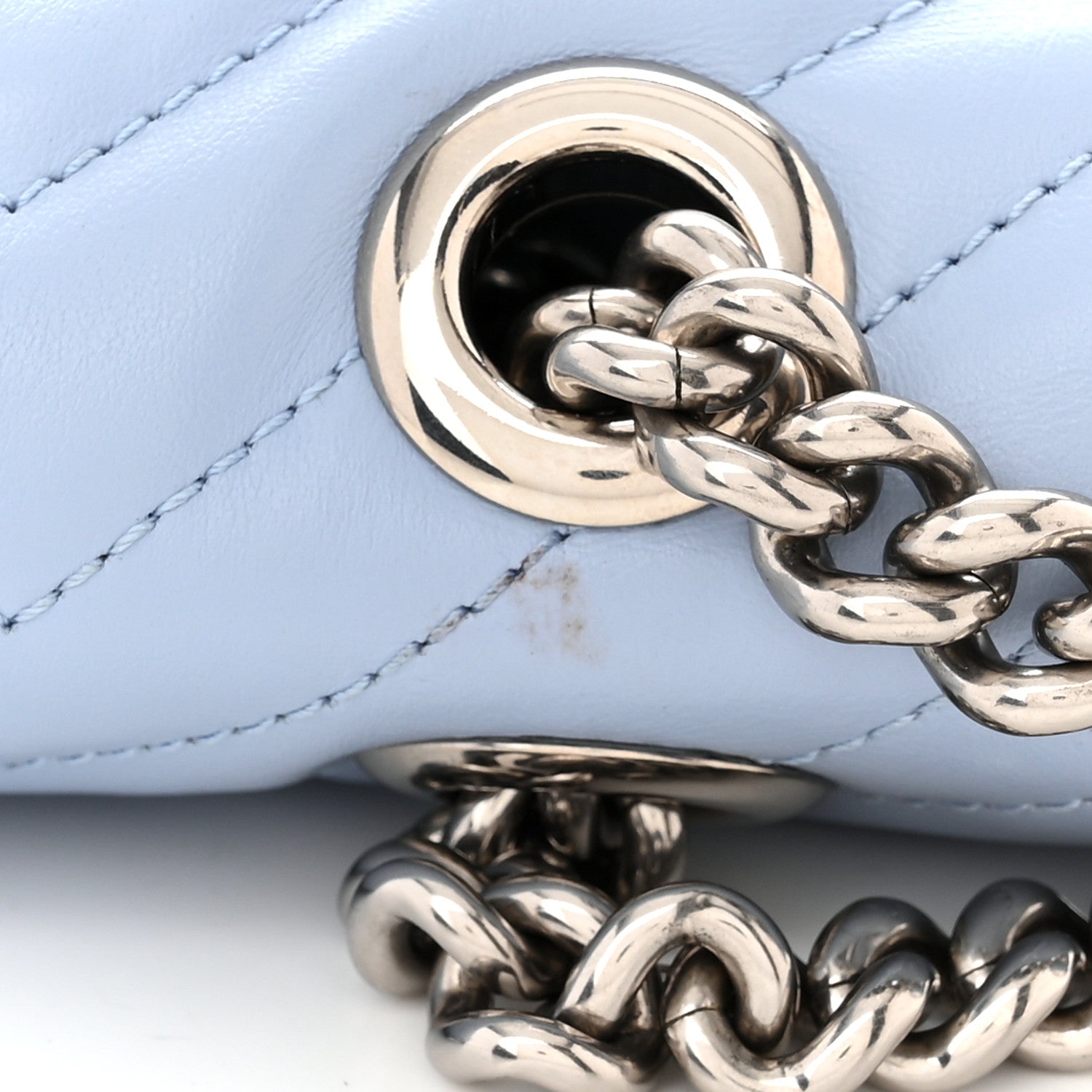 Gucci Calfskin Matelasse Small GG Marmont Shoulder Bag Porcelain Light Blue 12 of 12