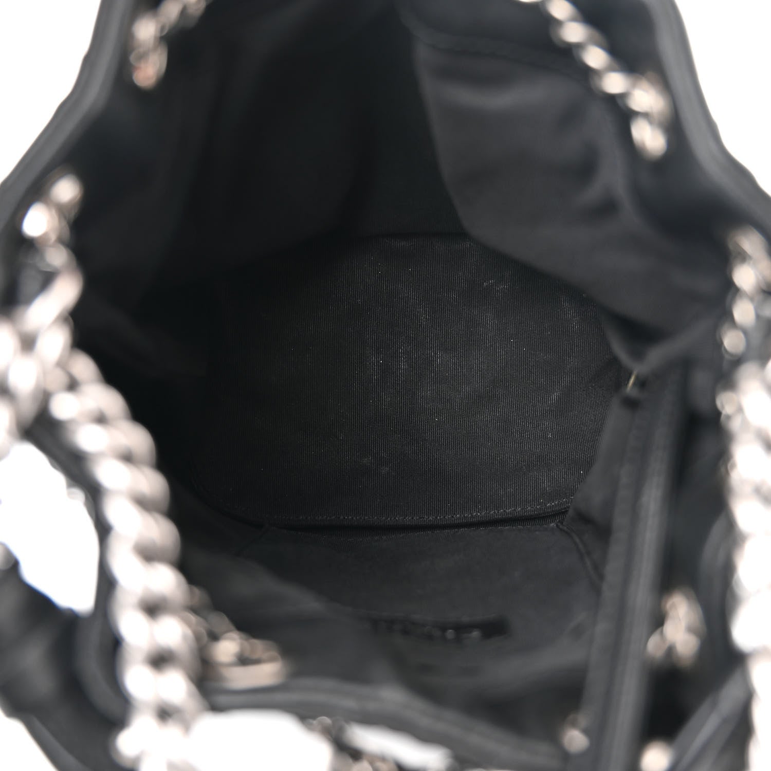 Chanel Lambskin Studded Chevron Quilted Small Stud Wars Drawstring Bag Black 5 of 11