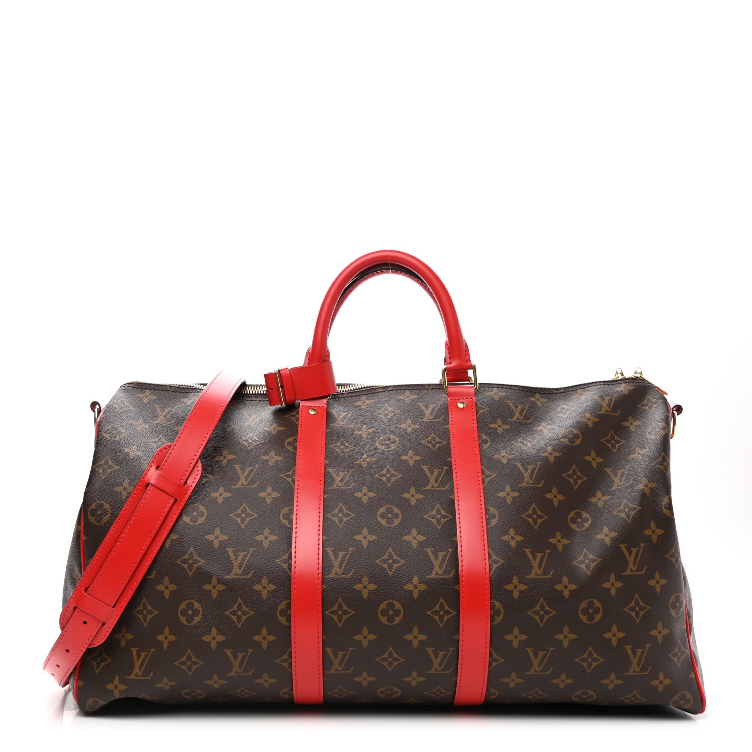 Louis Vuitton Calfskin Monogram Keepall Bandouliere 50 Coquelicot 1 of 8