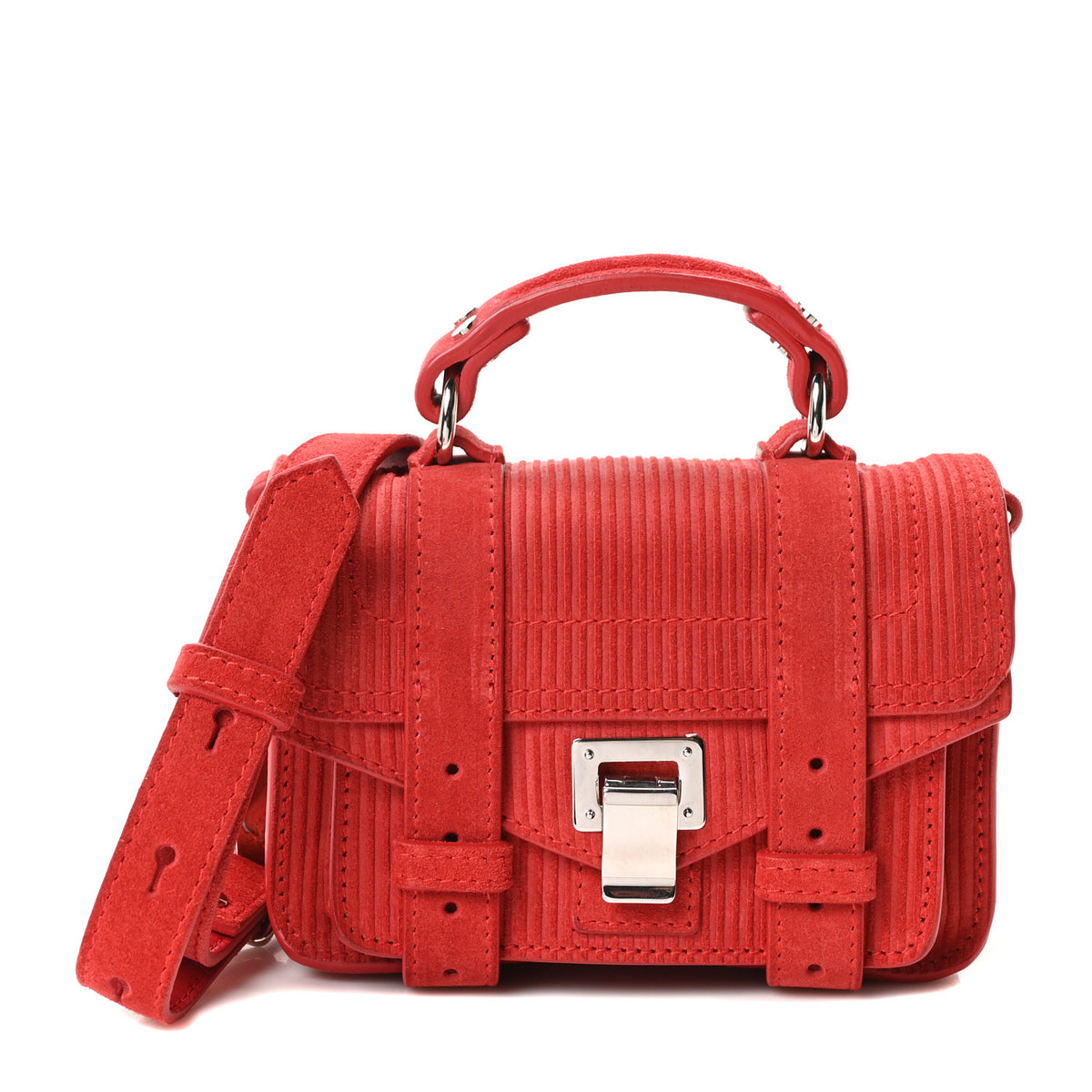 Suede Corduroy Micro PS1 Satchel Red