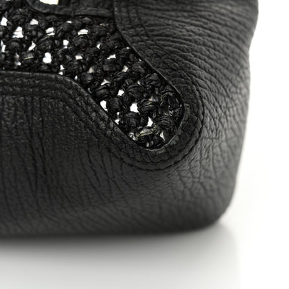 3.1 Phillip Lim PHILLIP LIM 3.1 Textured Calfskin Woven Panel Medium Pashli Satchel Black Silver 12 of 14