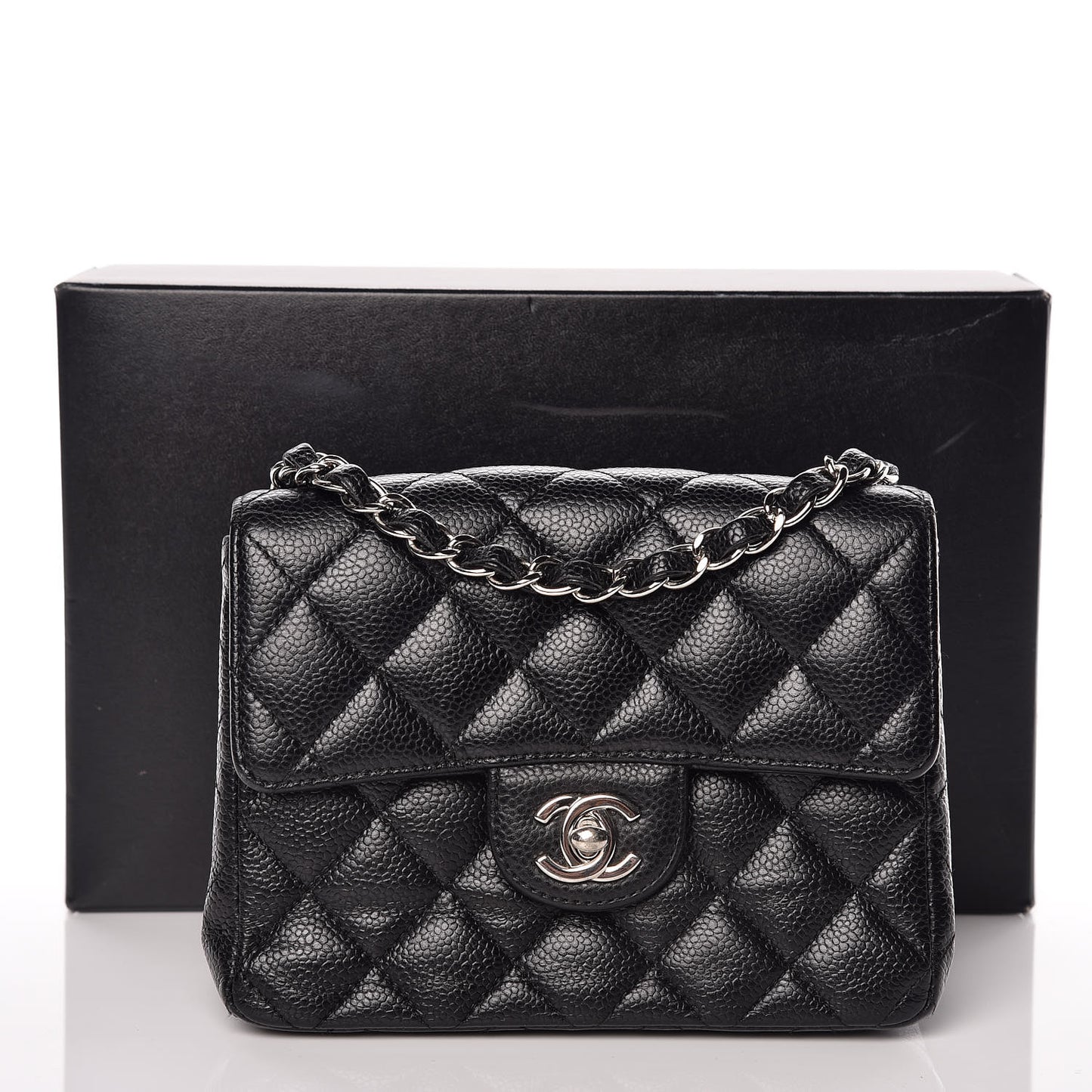 Caviar Quilted Mini Square Flap Black