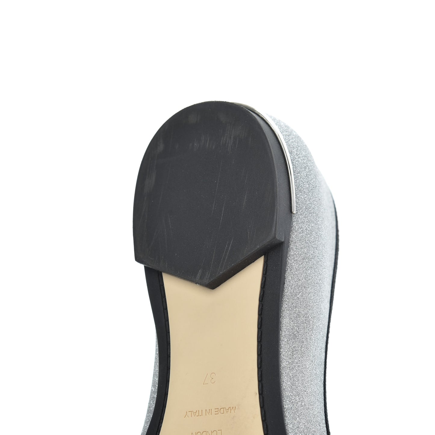 Dusty Glitter Ballet Flats 37 Silver