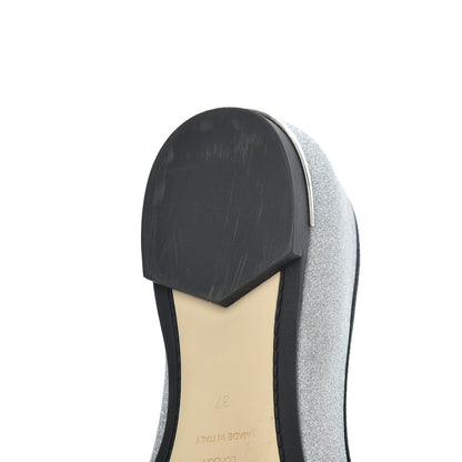 Jimmy Choo Dusty Glitter Ballet Flats 37 Silver 17 of 17