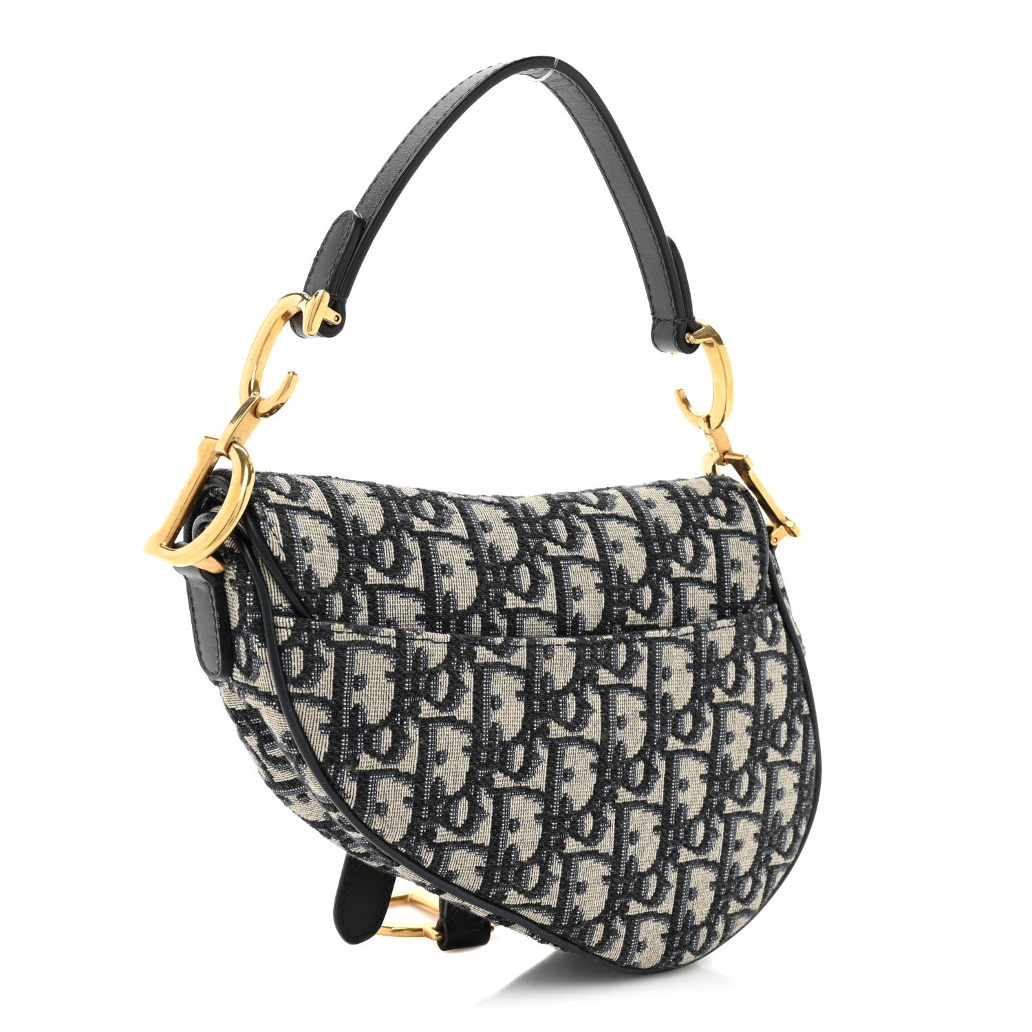 Christian Dior Oblique Mini Saddle Bag Blue 3 of 9