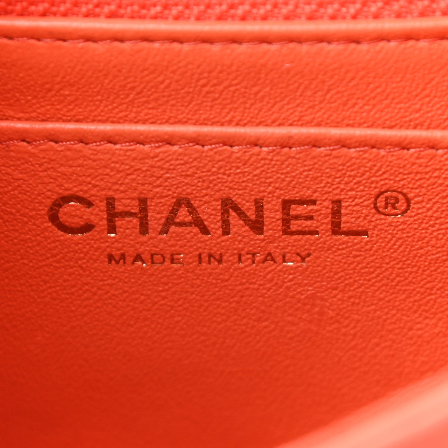 Lambskin Quilted Mini Square Flap Light Orange
