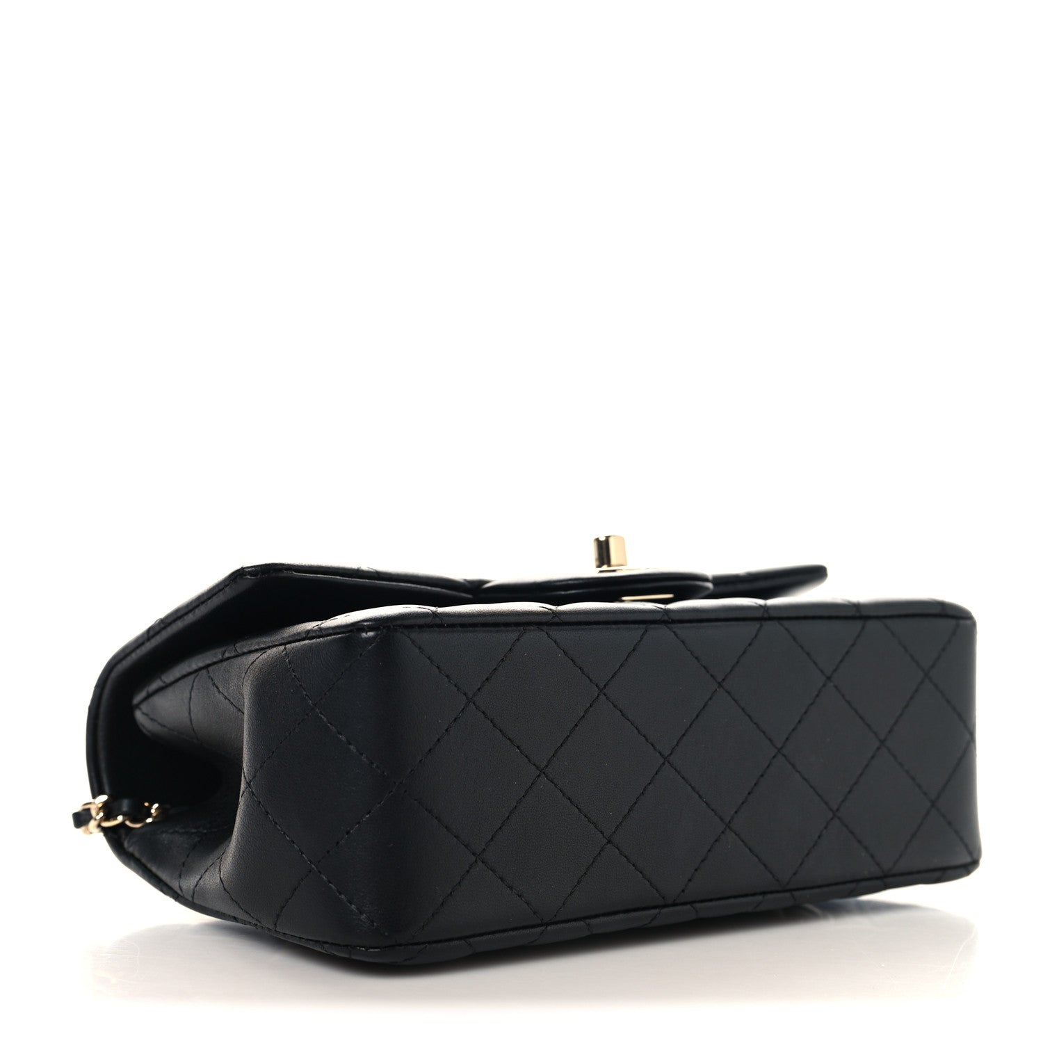 Chanel Lambskin Quilted Mini Top Handle Rectangular Flap Black 4 of 10