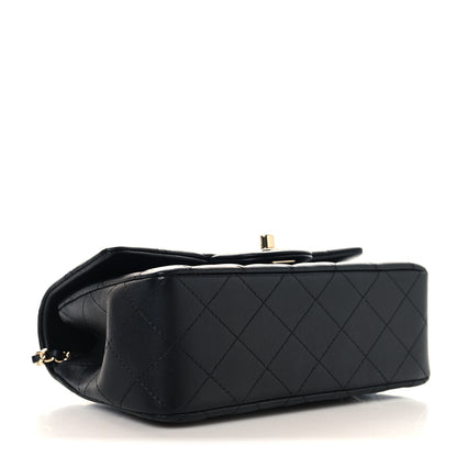 Chanel Lambskin Quilted Mini Top Handle Rectangular Flap Black 4 of 10