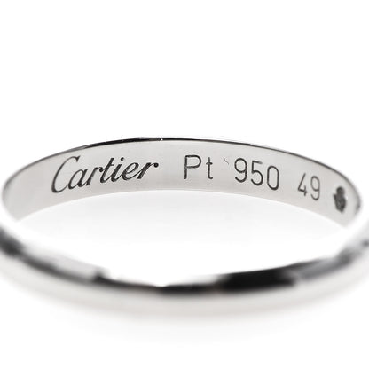 Cartier Platinum Diamond 2.6mm 1895 Wedding Band Ring 49 4.75 4 of 5