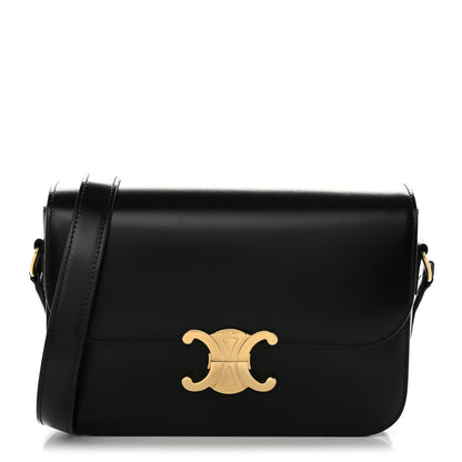 Celine Shiny Calfskin Medium Triomphe Black 1 of 10