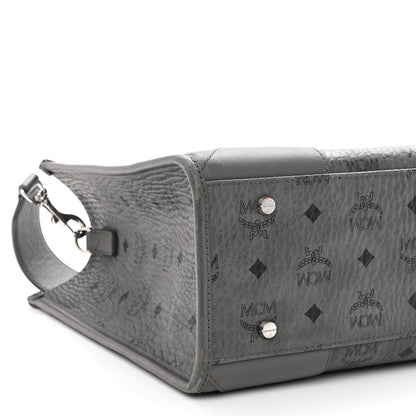 MCM Visetos Large Munchen Tote Grey 9 of 10