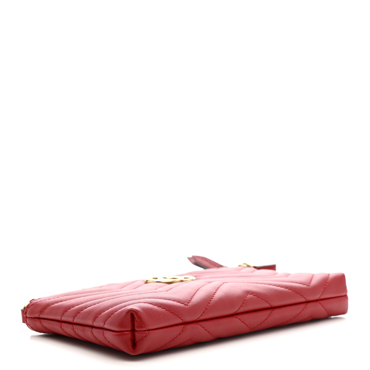 Calfskin Matelasse Mini GG Marmont Chain Bag Hibiscus Red