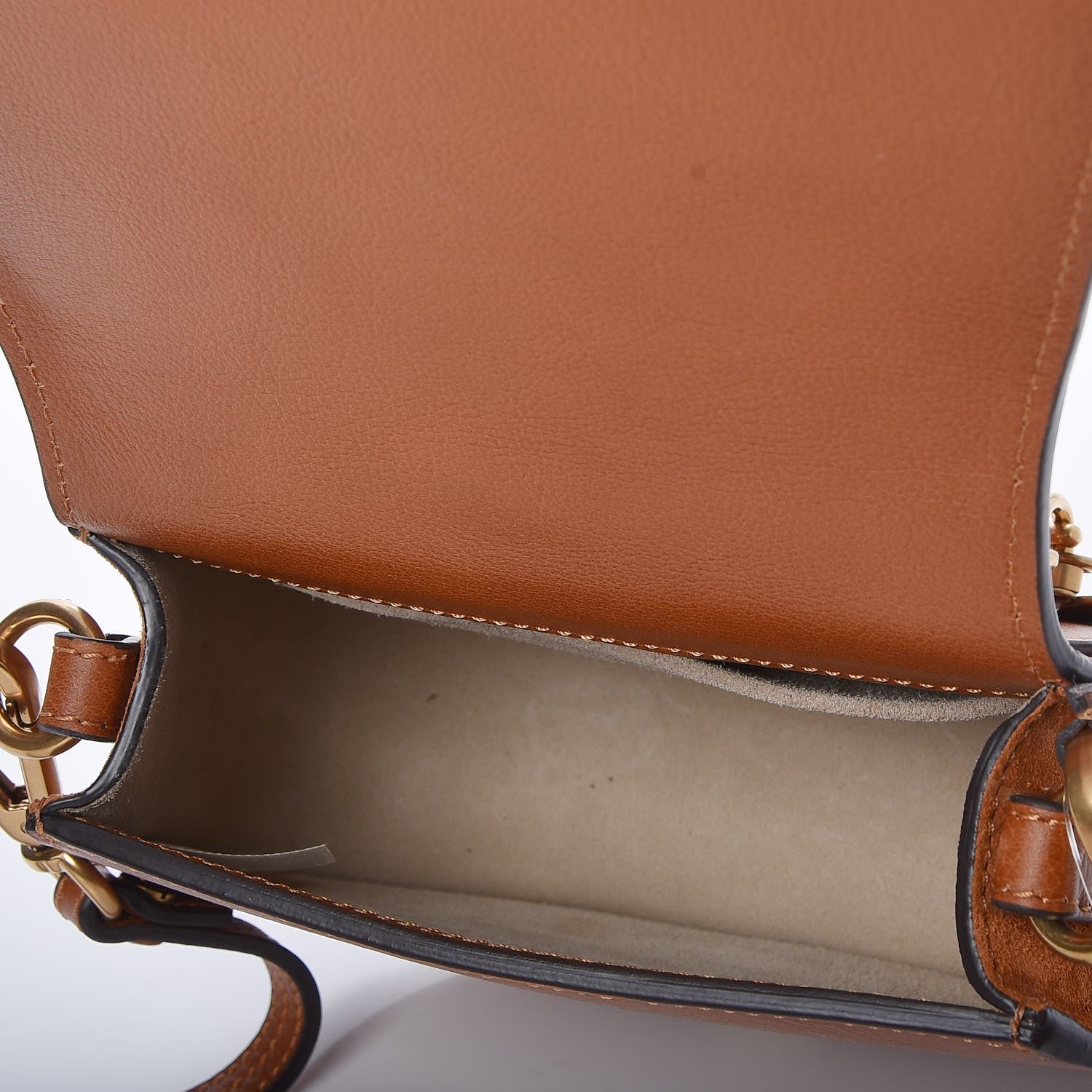 Chloe Calfskin Suede Small Nile Bracelet Bag Caramel 5 of 7