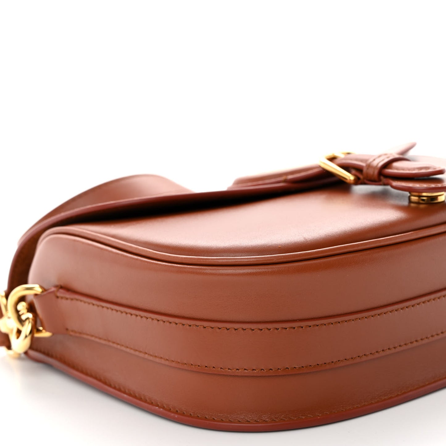 Box Calfskin Medium Bobby Flap Dark Tan