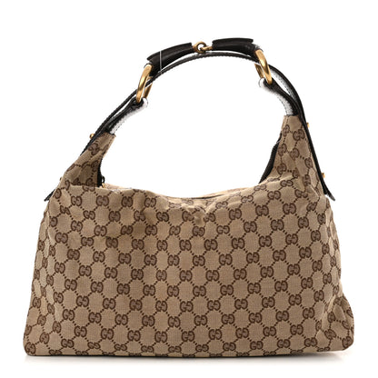 Gucci Monogram Medium Horsebit Chain Hobo Dark Brown 1 of 14