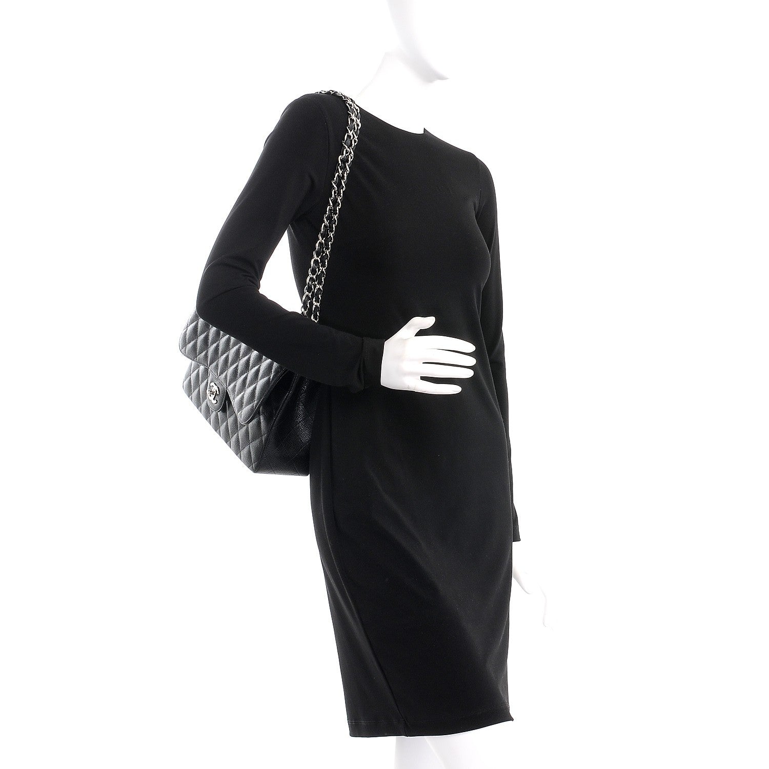 Chanel Caviar Quilted Jumbo Double Flap Black 3 of 9