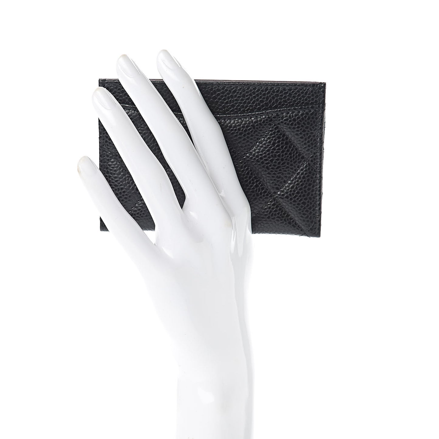 Caviar Quilted Card Holder Black