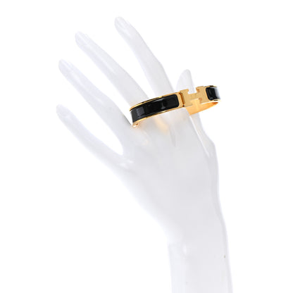 Hermes Enamel Narrow Clic Clac H Bracelet GM Black 2 of 5
