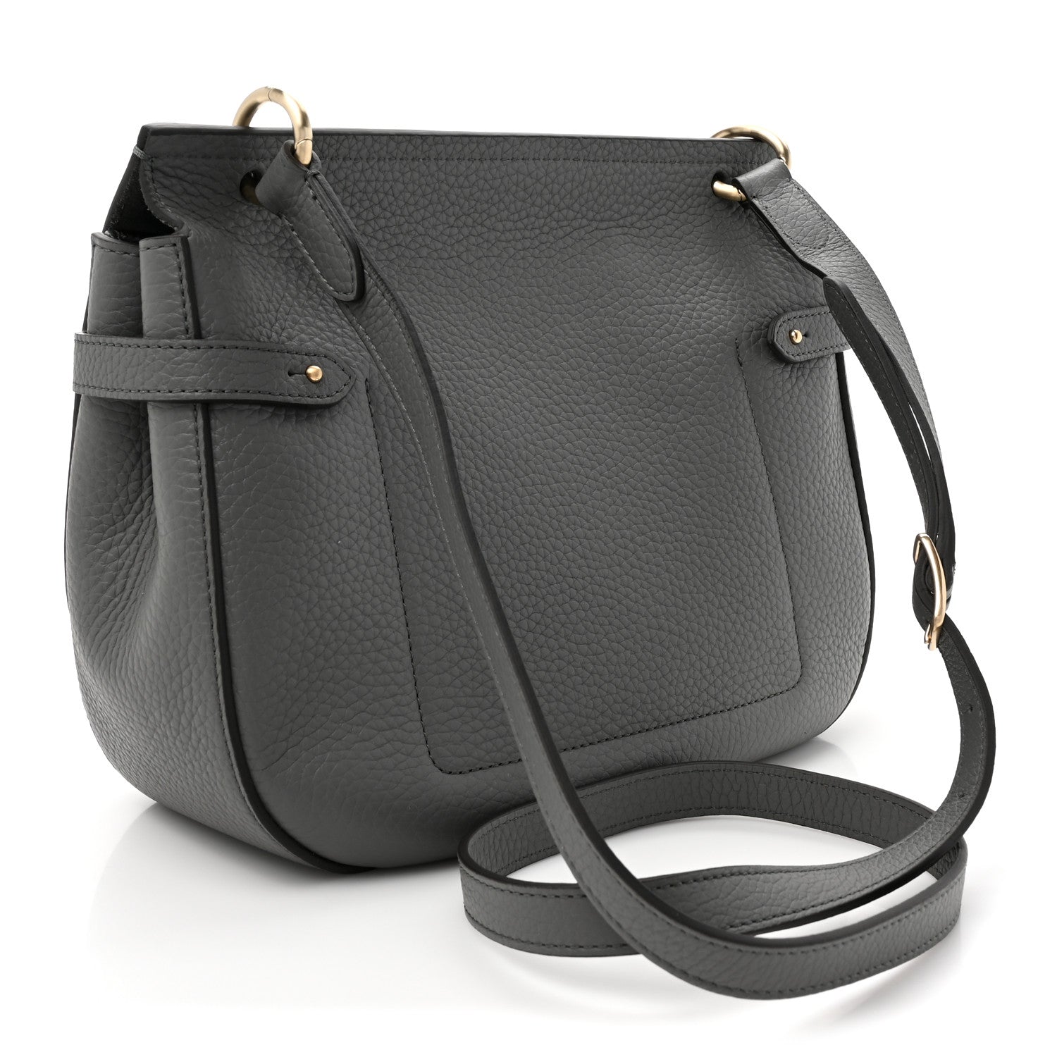 Mulberry Small Classic Grain Calfskin Small Amberley Satchel Charcoal 3 of 12
