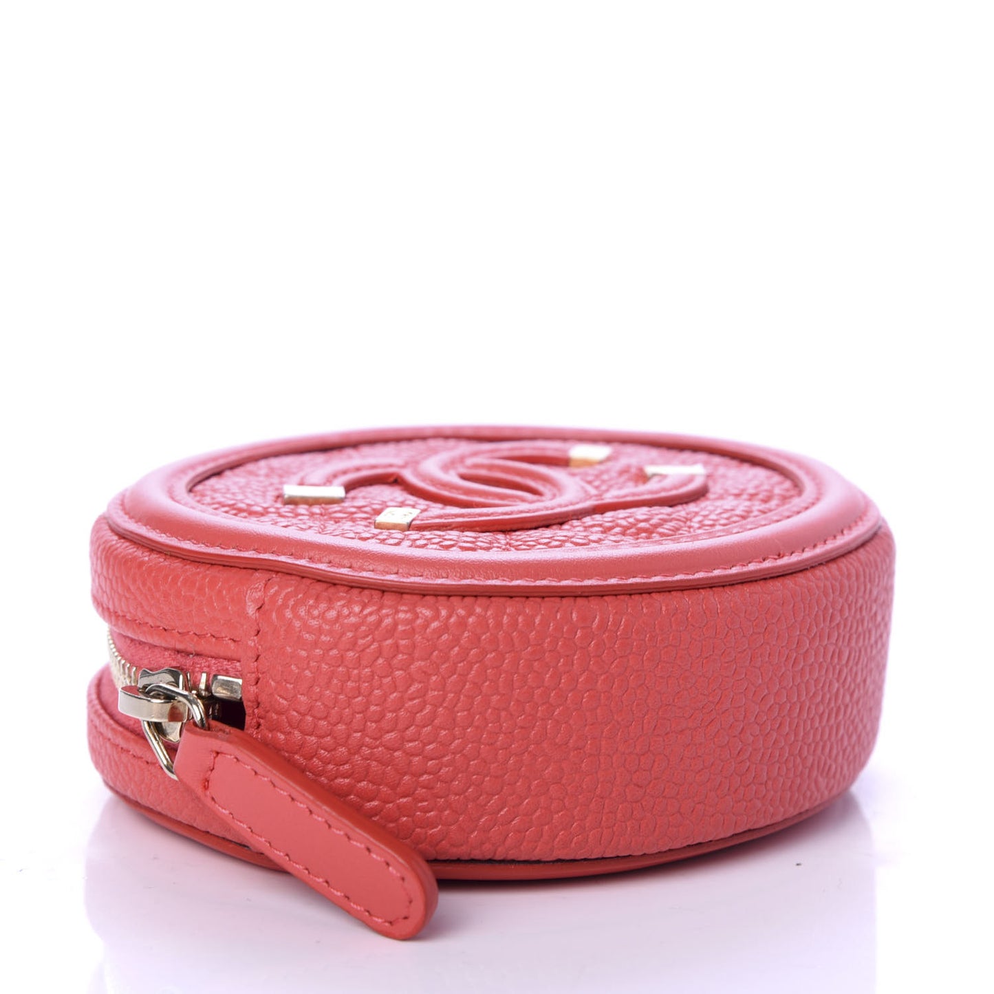 Caviar Quilted Filigree Zip Around Classic Coin Purse Red