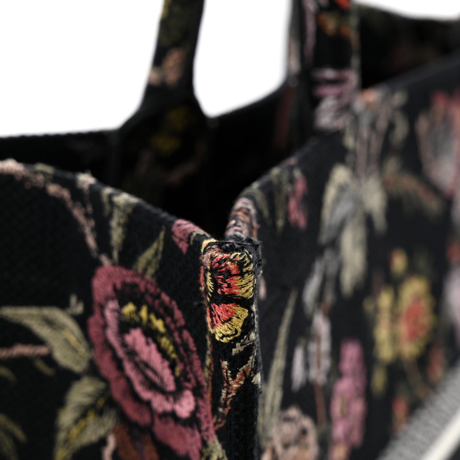 Christian Dior Canvas Jardin Botanique Embroidered Large Book Tote Black Multicolor 14 of 14