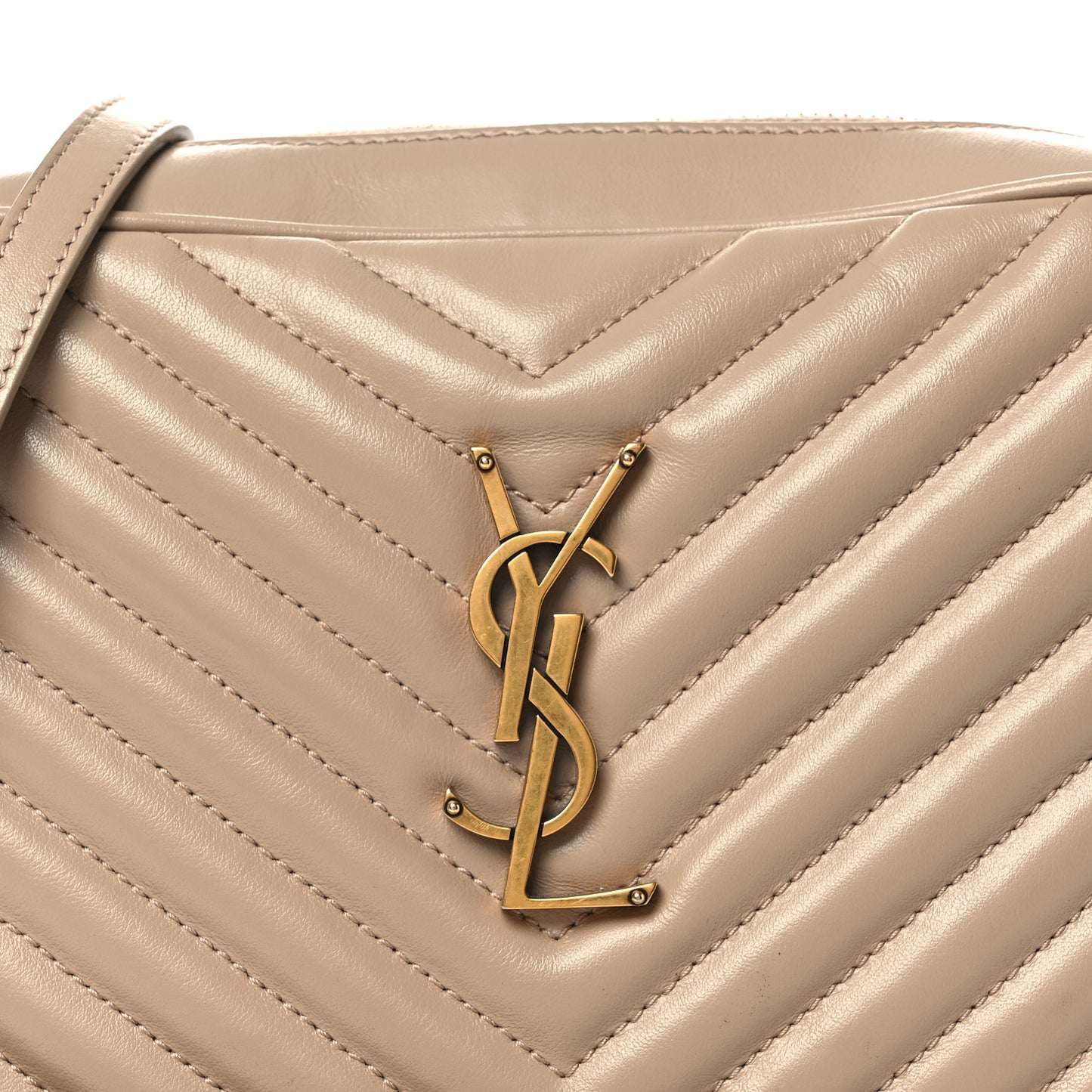 Calfskin Matelasse Monogram Lou Camera Bag Dark Latte